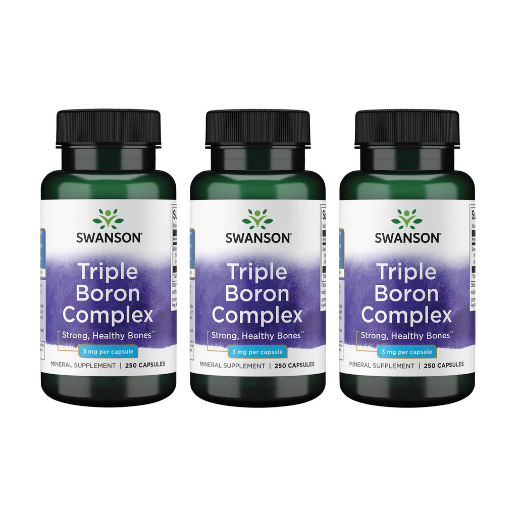 Swanson Triple Boron Complex – Natural Bone Health & Joint Support (250 Capsules) 3 Pack