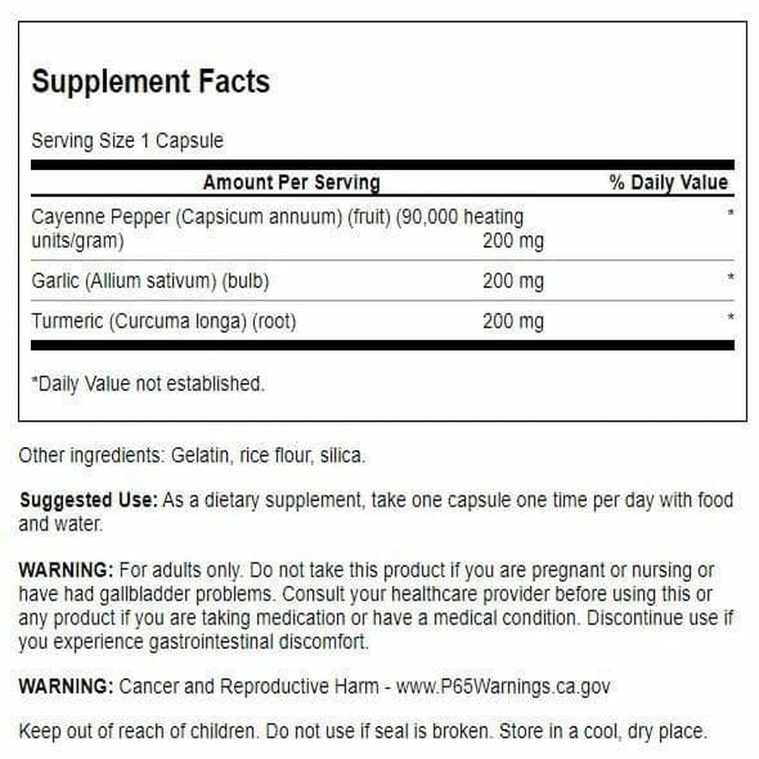 Swanson Full Spectrum Turmeric Garlic & Cayenne 60 Capsules | Cardiovascular Support