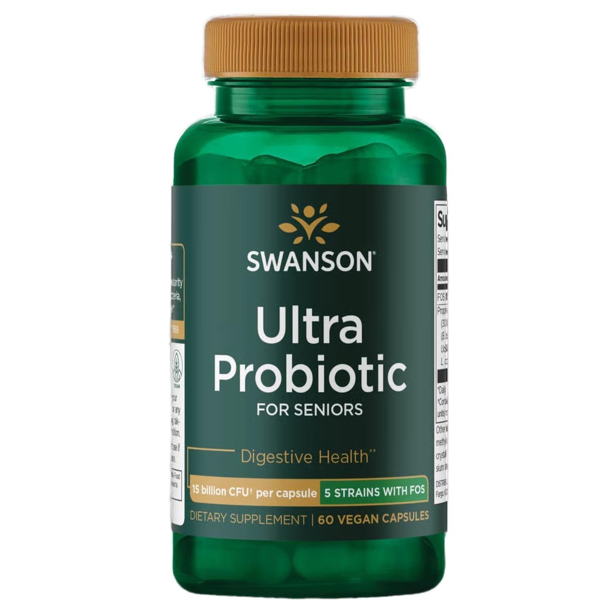 Swanson Ultra Probiotic for Seniors – 30 Billion CFU, 60 Veg Capsules