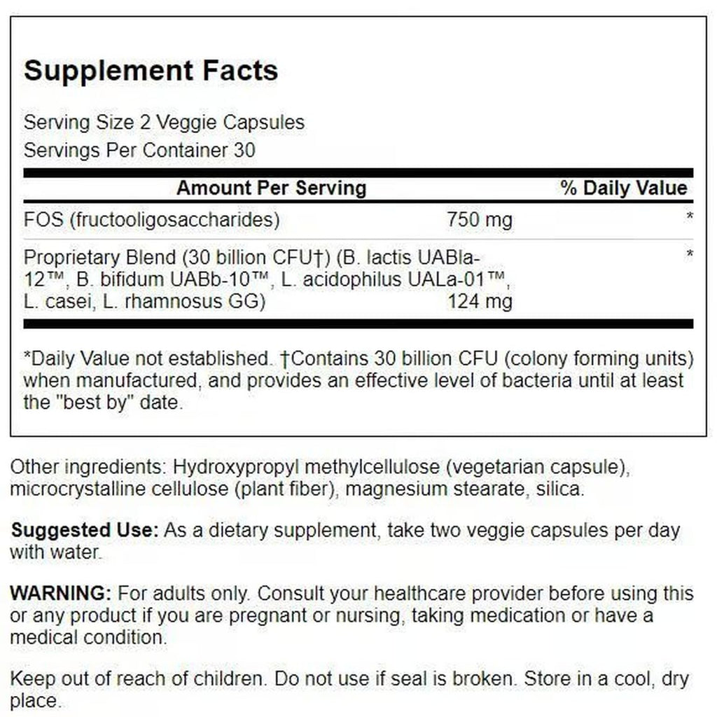 Swanson Ultra Probiotic for Seniors – 30 Billion CFU, 60 Veg Capsules