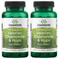 Swanson Valerian, Chamomile & Hops – Full Spectrum Relaxation Supplement (60 Capsules) 2 Pack