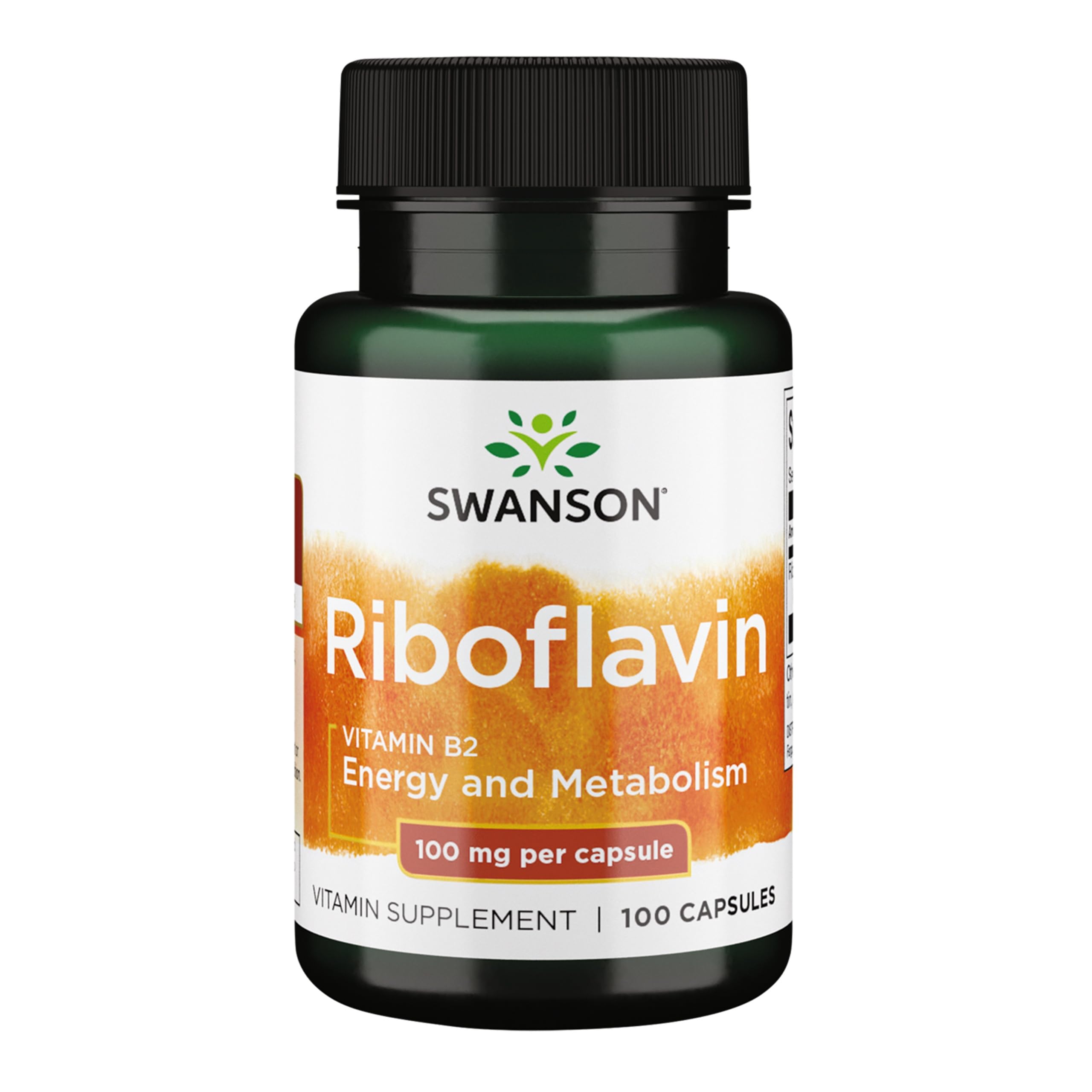 Swanson Vitamin B2 (Riboflavin) – Vision, Thyroid & Energy Support (100 Capsules)