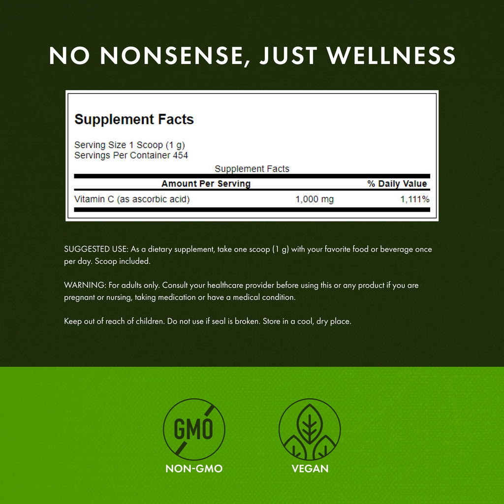 Swanson Vitamin C Powder 1000 mg | Immune Support & Skin Health