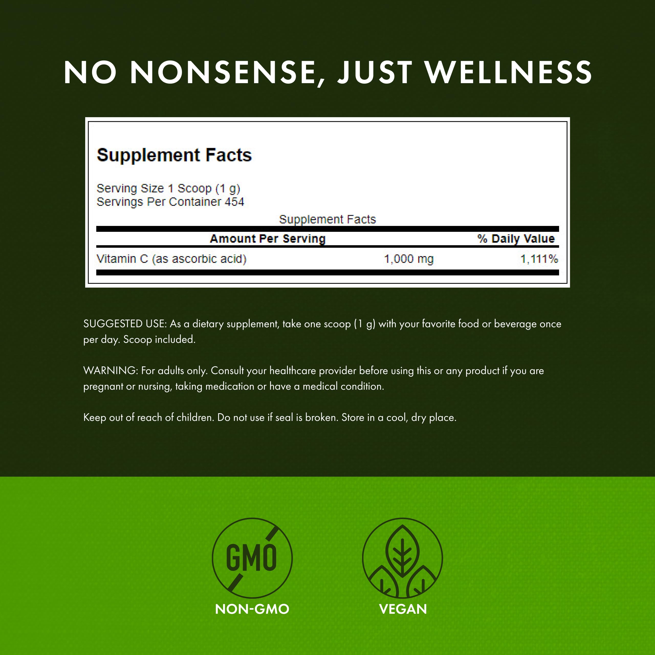 Swanson Vitamin C Powder 1000 mg | Immune Support & Skin Health
