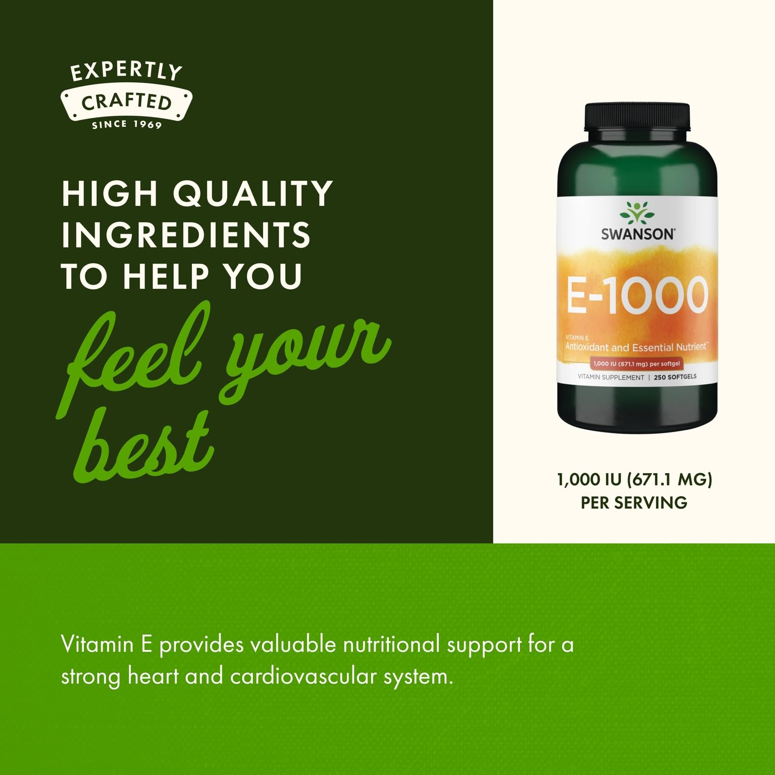 Swanson Natural Vitamin E 1000 IU (671.10 mg) 250 Sgels – 2 Pack