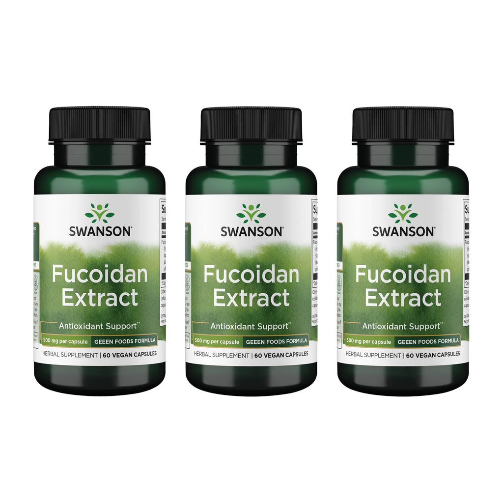 Swanson Fucoidan Extract 500mg - Immune Support - 60 Veggie Capsules - 3 Pack