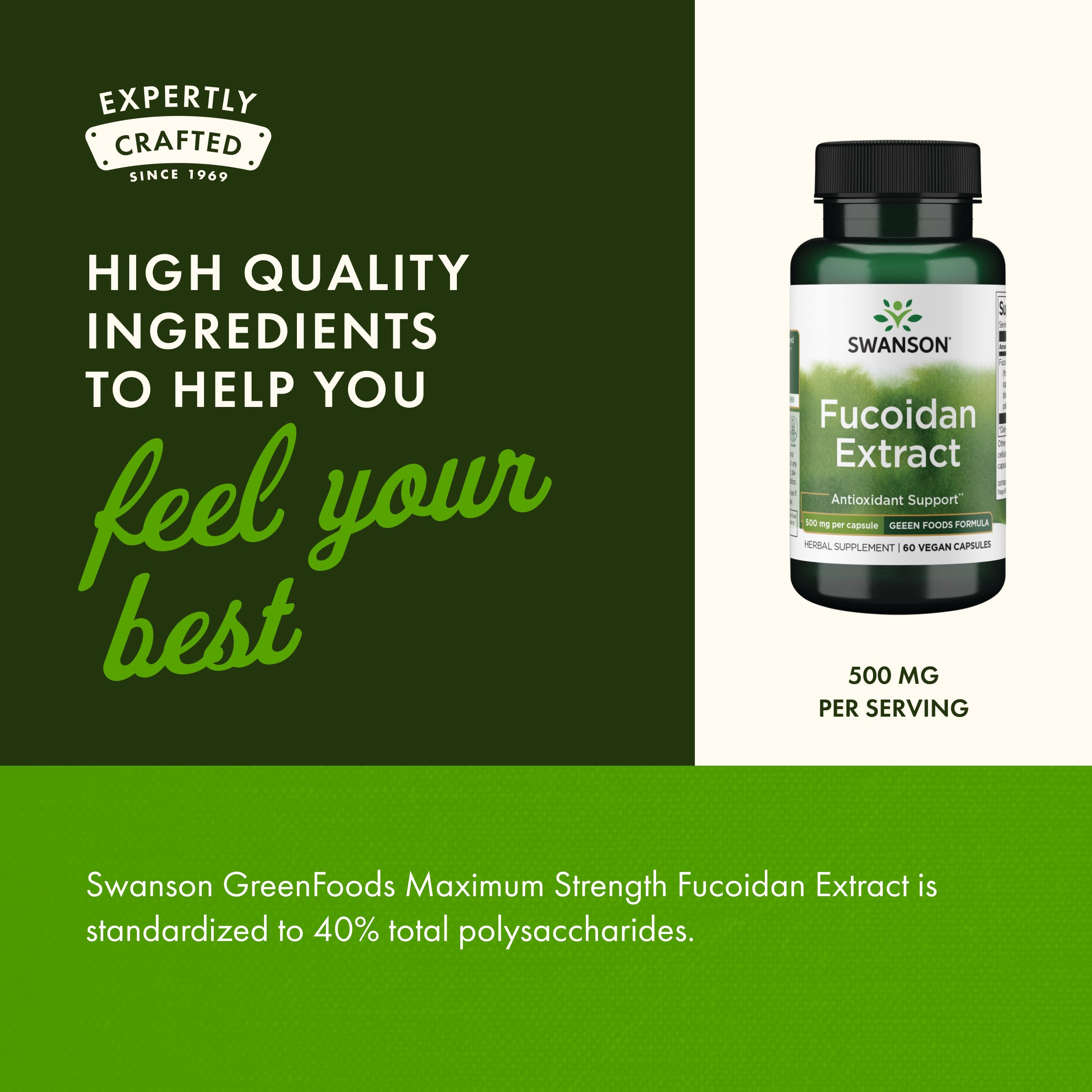 Swanson Fucoidan Extract 500mg - Immune Support - 60 Veggie Capsules - 3 Pack
