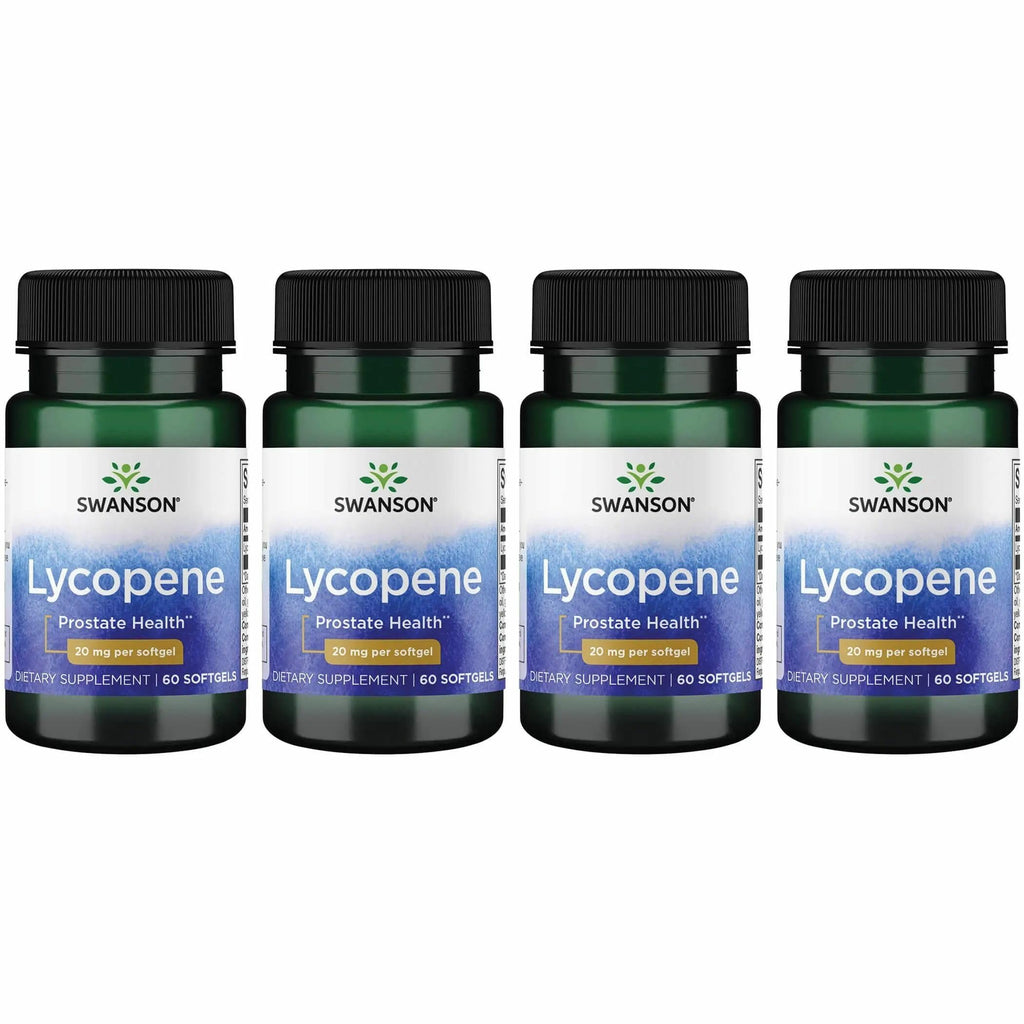 Swanson Lycopene - Natural Supplement for Prostate Health, Heart Health & Normal Blood Pressure - Men's Health - 4-Pack (60 Softgels per Bottle)