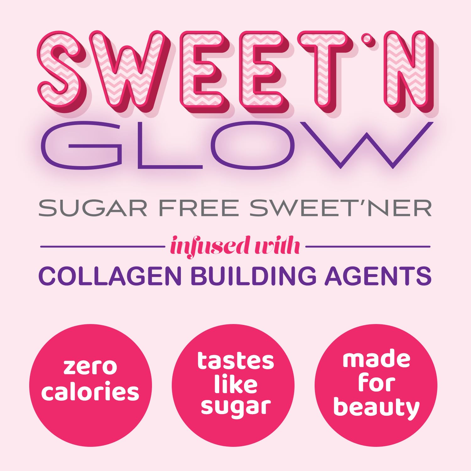 Sweet N Glow Zero Calorie Sugar Free Sweet'Ner with Collagen – 30 Servings Salted Carmel