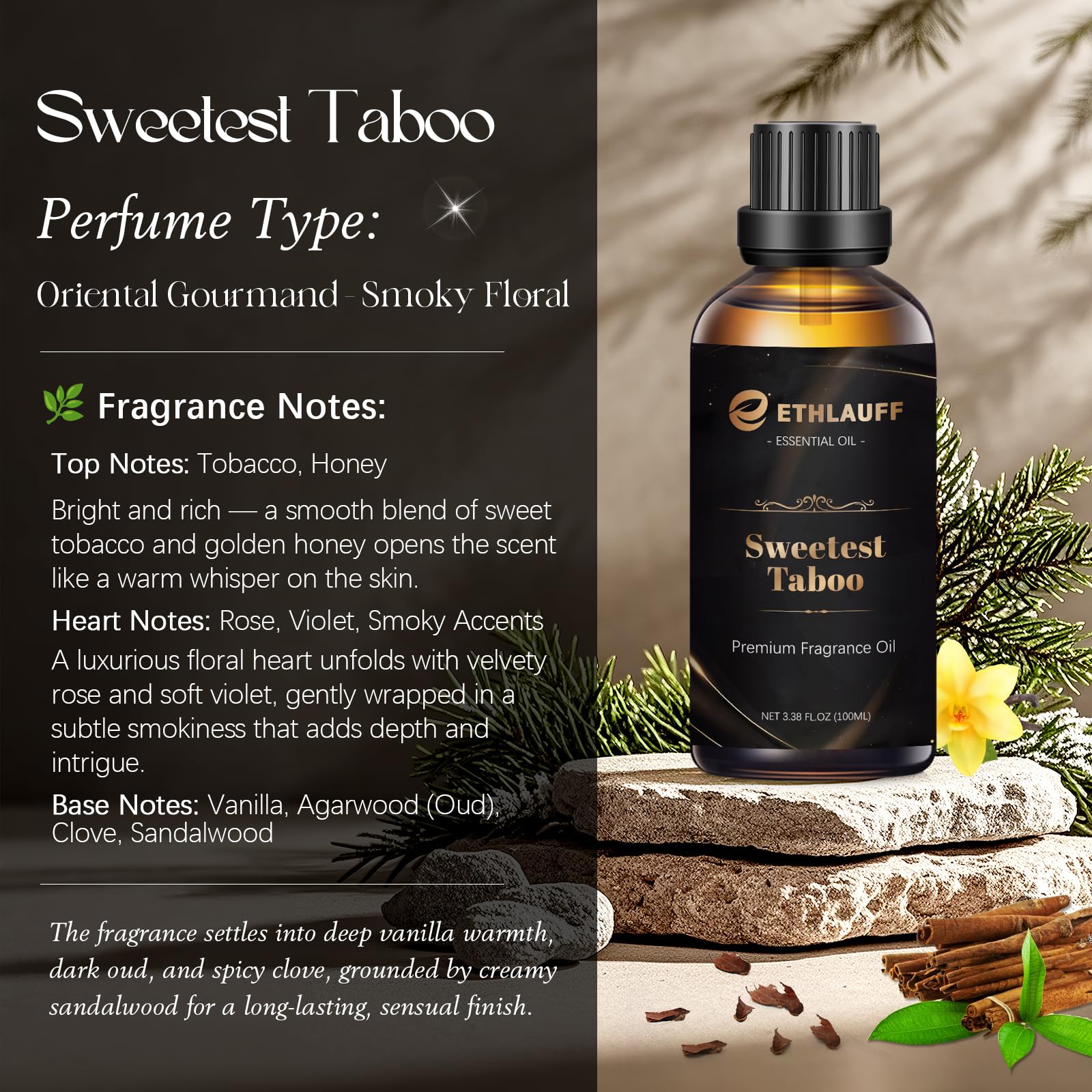 Sweetest Taboo Fragrance Oil 3.38oz – Masculine Scent for Candles, Soaps & Diffusers