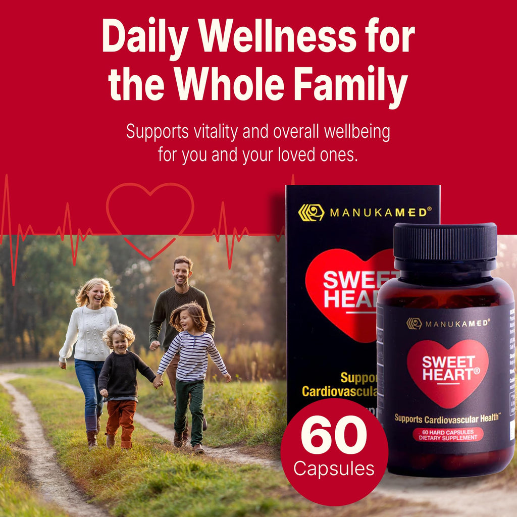 SweetHeart Natural Cholesterol Support Supplement – Manuka Honey Modified Royal Jelly Peptides, 60 Capsules | New Zealand Manuka Honey