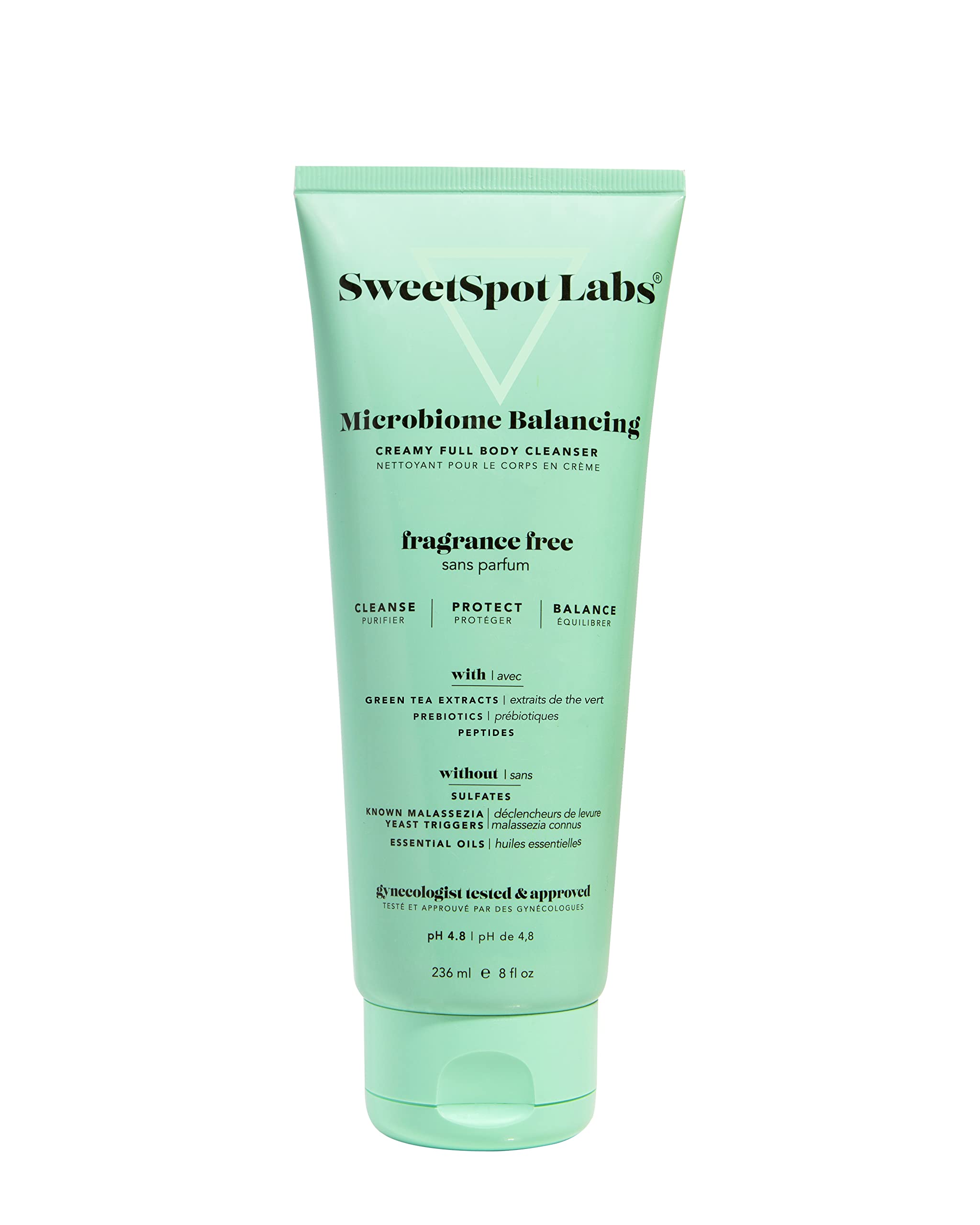 SweetSpot Labs Microbiome Balancing Feminine Wash - pH Balanced, Unscented, 8 oz | Gynecologist Tested