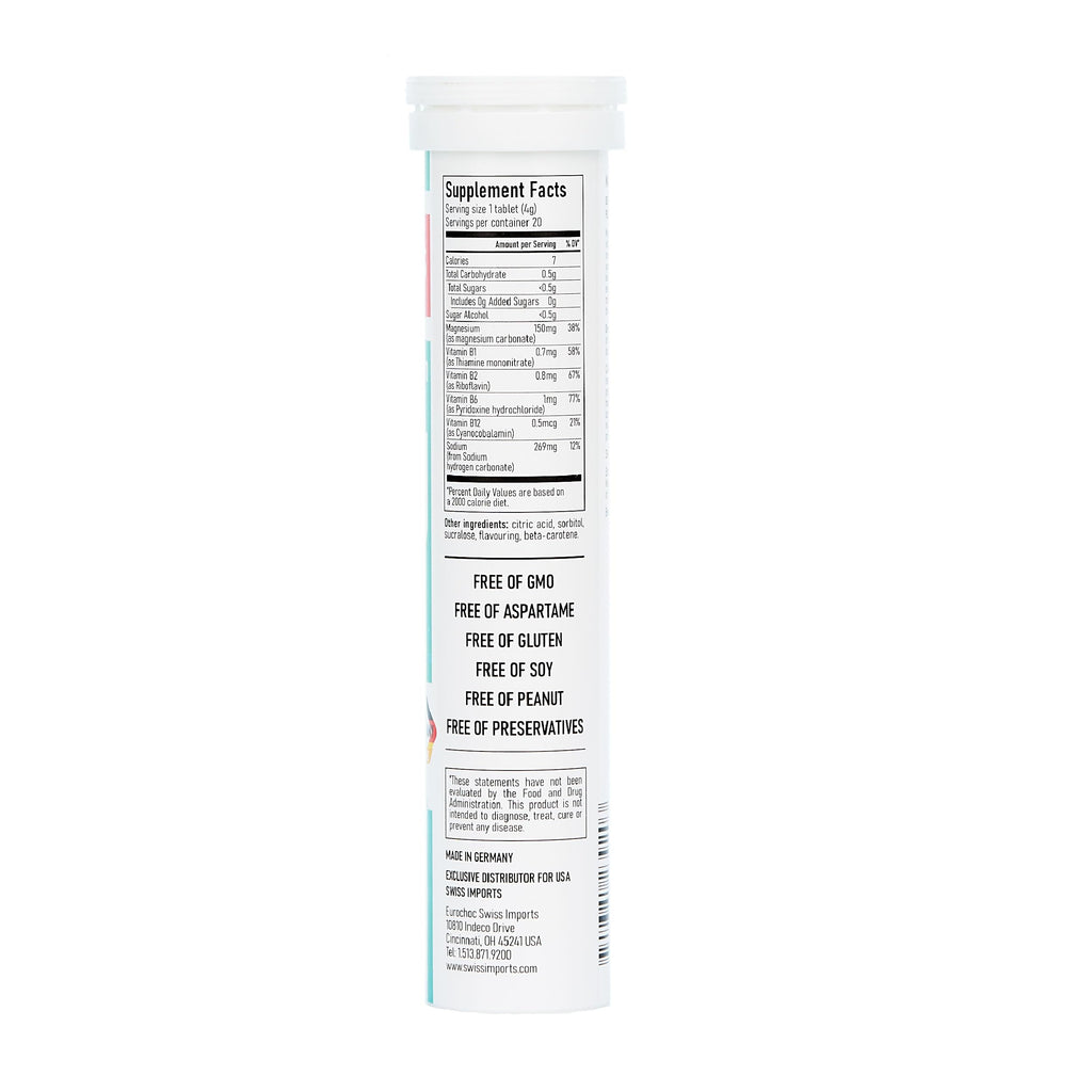 Swiss Imports Effervescent Magnesium + B Complex - 20 Tablets