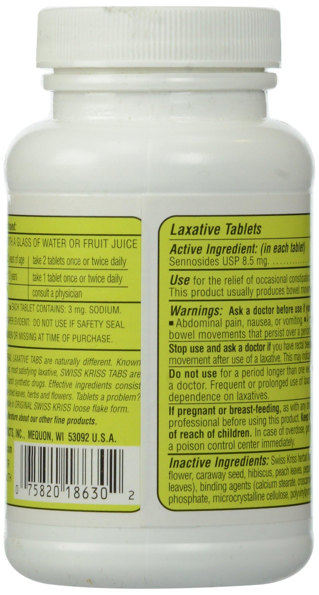 SWISS KRISS Laxative HRBL, 250 Ounce – Gentle Digestive Support