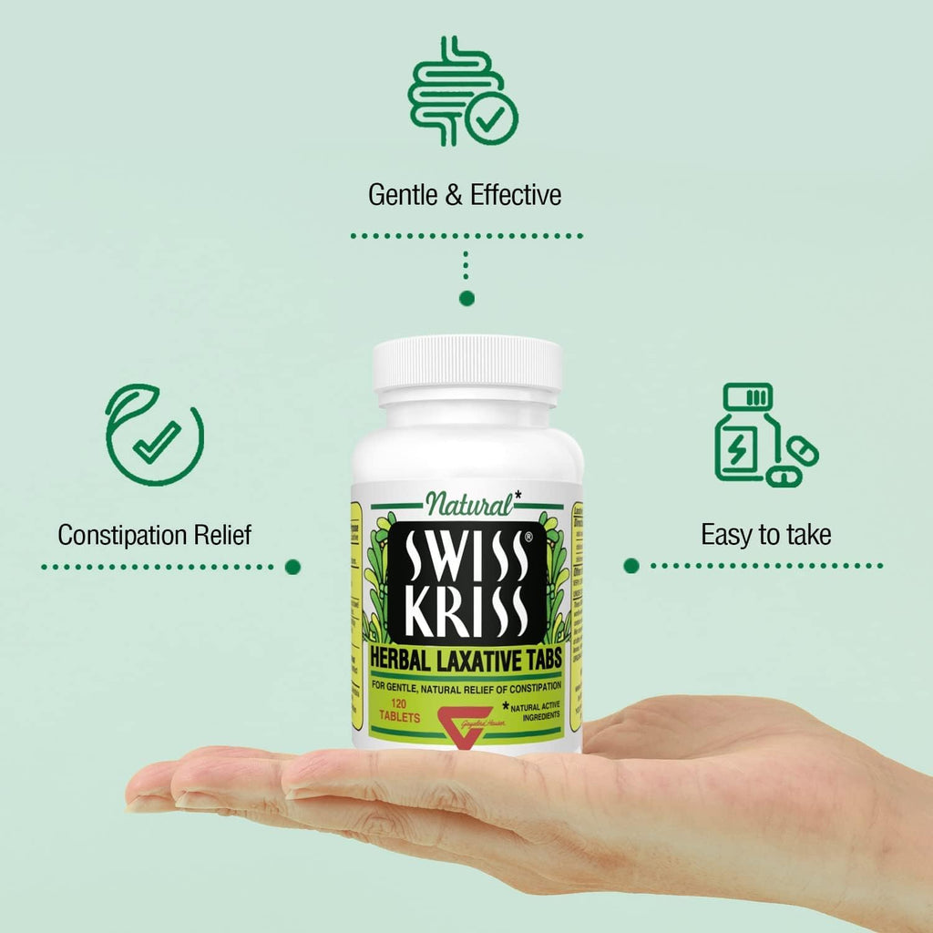 Swiss Kriss Herbal Laxative Tablets – 120 ea | Natural Cathartic Support