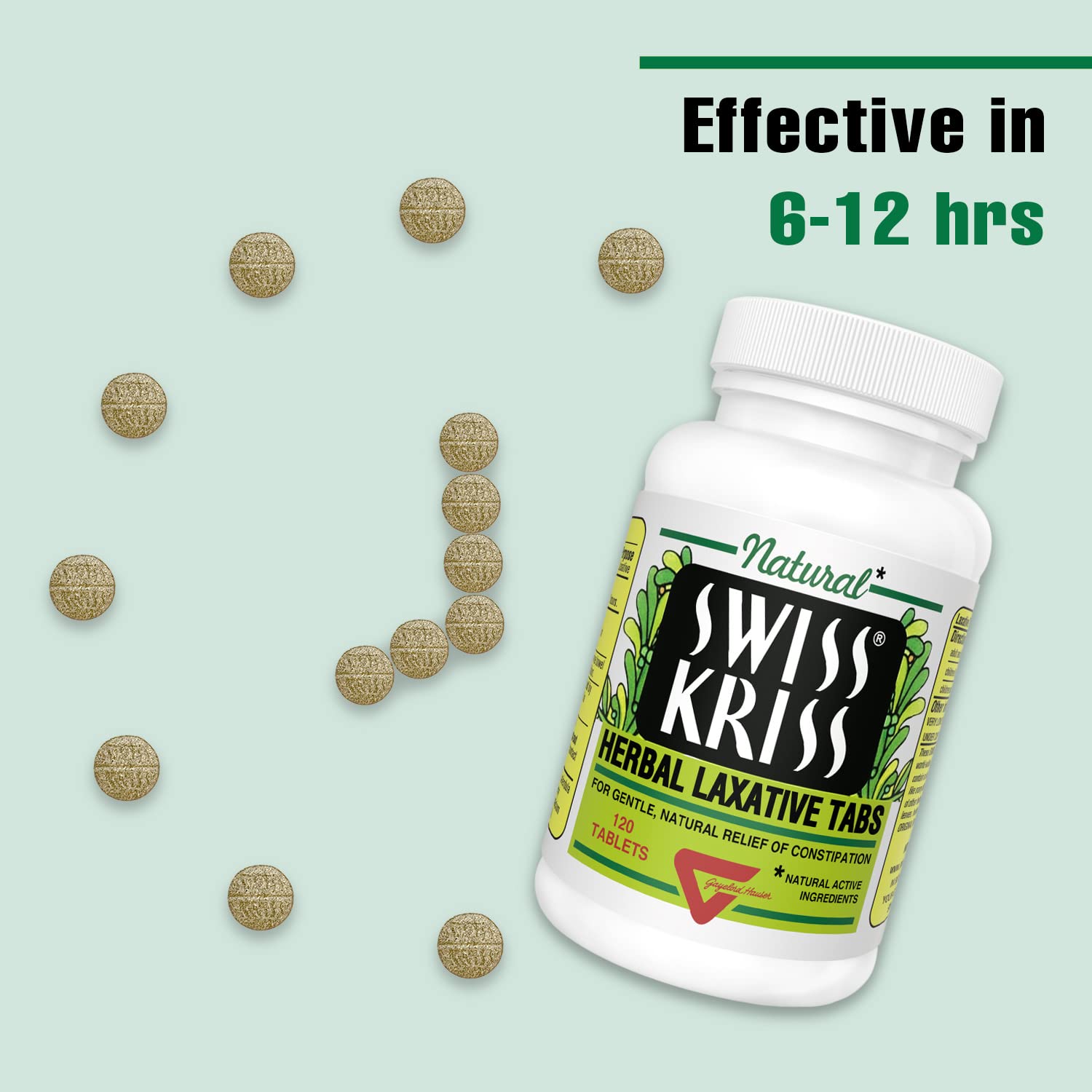 Swiss Kriss Herbal Laxative Tablets — Gentle, Natural Relief for Adults & Kids 6+