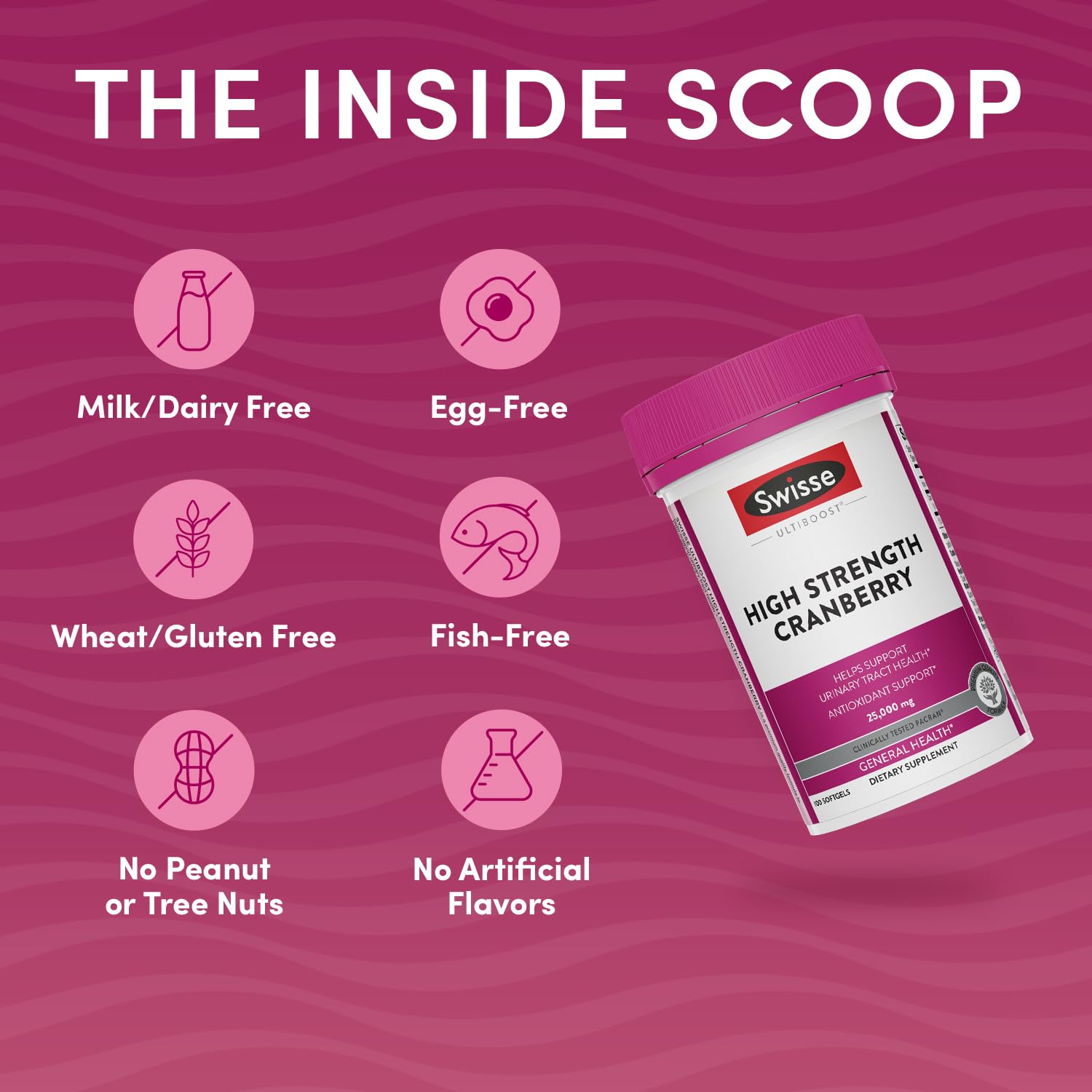 Swisse Cranberry Pills for Women & Men | PACran Cranberry Extract Supplement 25000mg | Urinary Tract Health Support for UTI * | Bladder & Kidney Support * | 100 Softgel Capsules