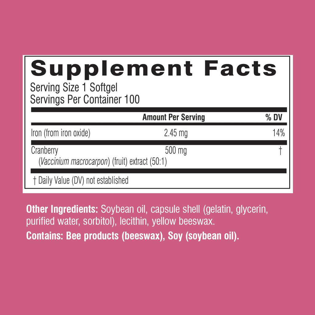 Swisse Cranberry Pills for Women & Men | PACran Cranberry Extract Supplement 25000mg | Urinary Tract Health Support for UTI * | Bladder & Kidney Support * | 100 Softgel Capsules
