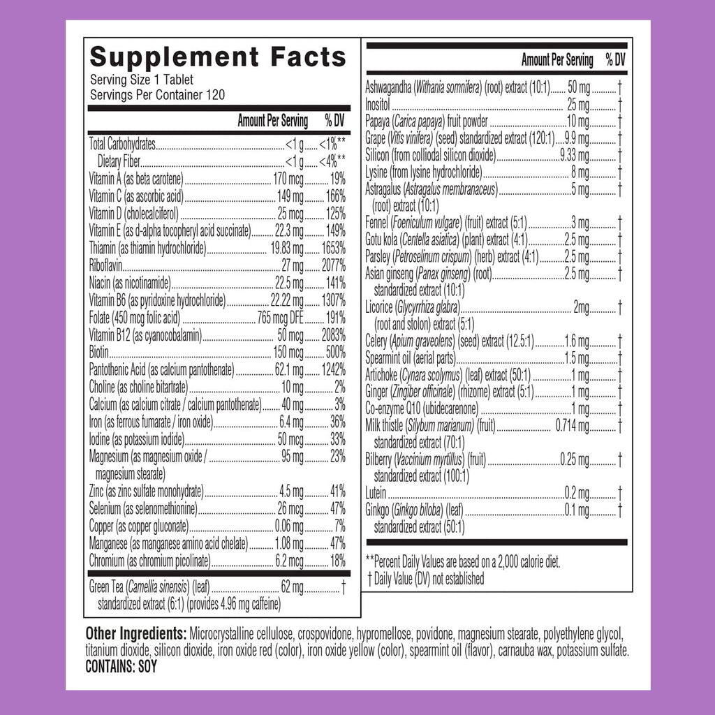 Swisse Daily Multivitamin for Women | 47 Vitamins, Antioxidants & Adaptogens