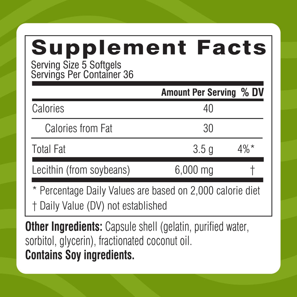 Swisse Soy Lecithin 1200mg Softgels - Liver Health & Fat Metabolism - 180 Softgels