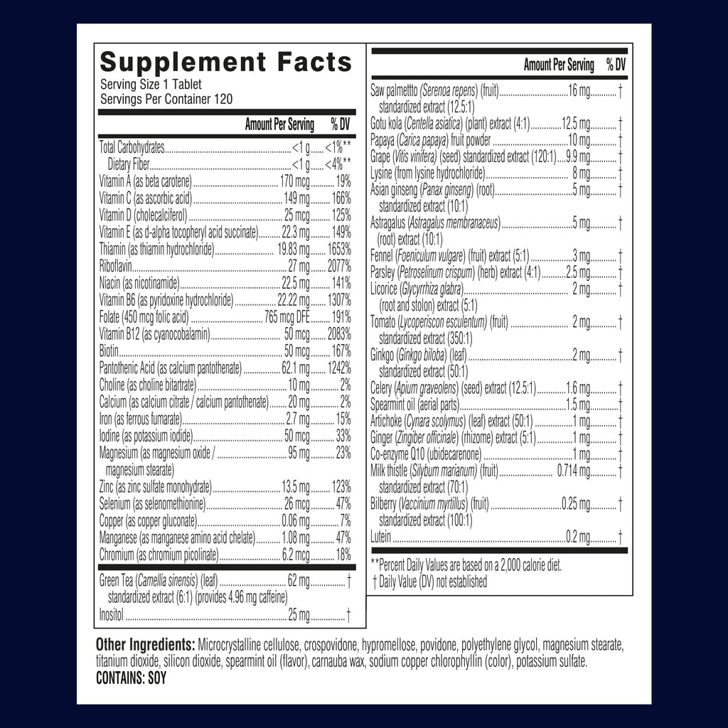 Swisse Ultivite Men's Daily Multivitamins | 50 Vitamins, Adaptogens & Immune Support | 120 Tablets