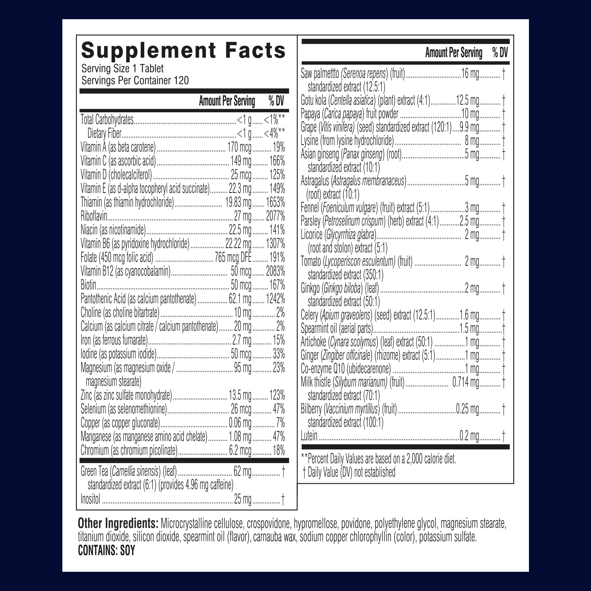 Swisse Ultivite Men's Daily Multivitamins | 50 Vitamins, Adaptogens & Immune Support | 120 Tablets