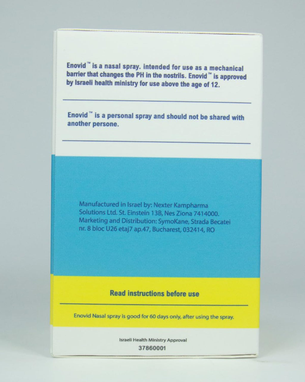 Symo Kane Enovid@ Nasal Spray – Natural, Chemical-Free Daily Protection, Travel Size, Cruelty-Free, Pack of 4