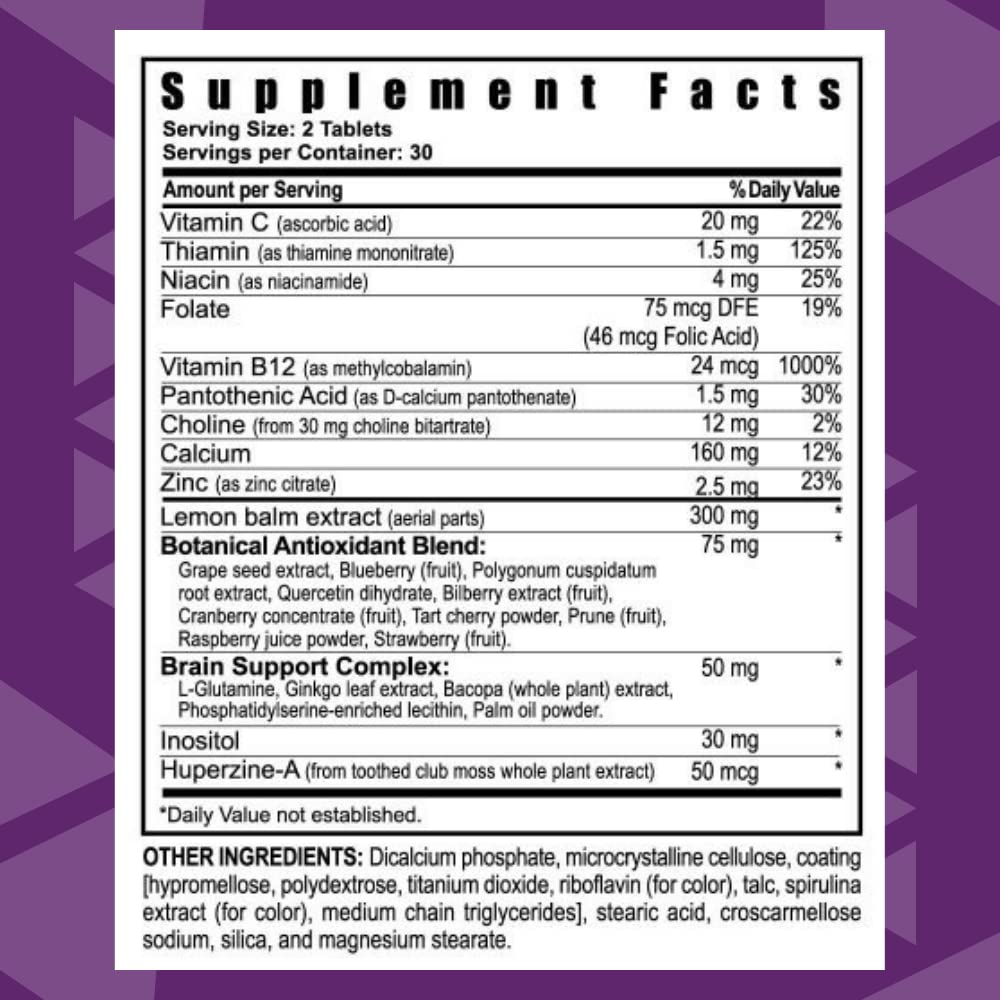 Youngevity Synaptiv Brain Support 12-in-1 – Ginkgo, Huperzine, Bacopa, Quercetin + Antioxidant Vitamins – 60 Count (Pack of 2)