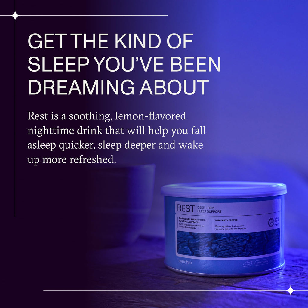 Synchro Rest Sleep Supplements | Magnesium Sleep Aid Powder – Sweet Lemon, 210g