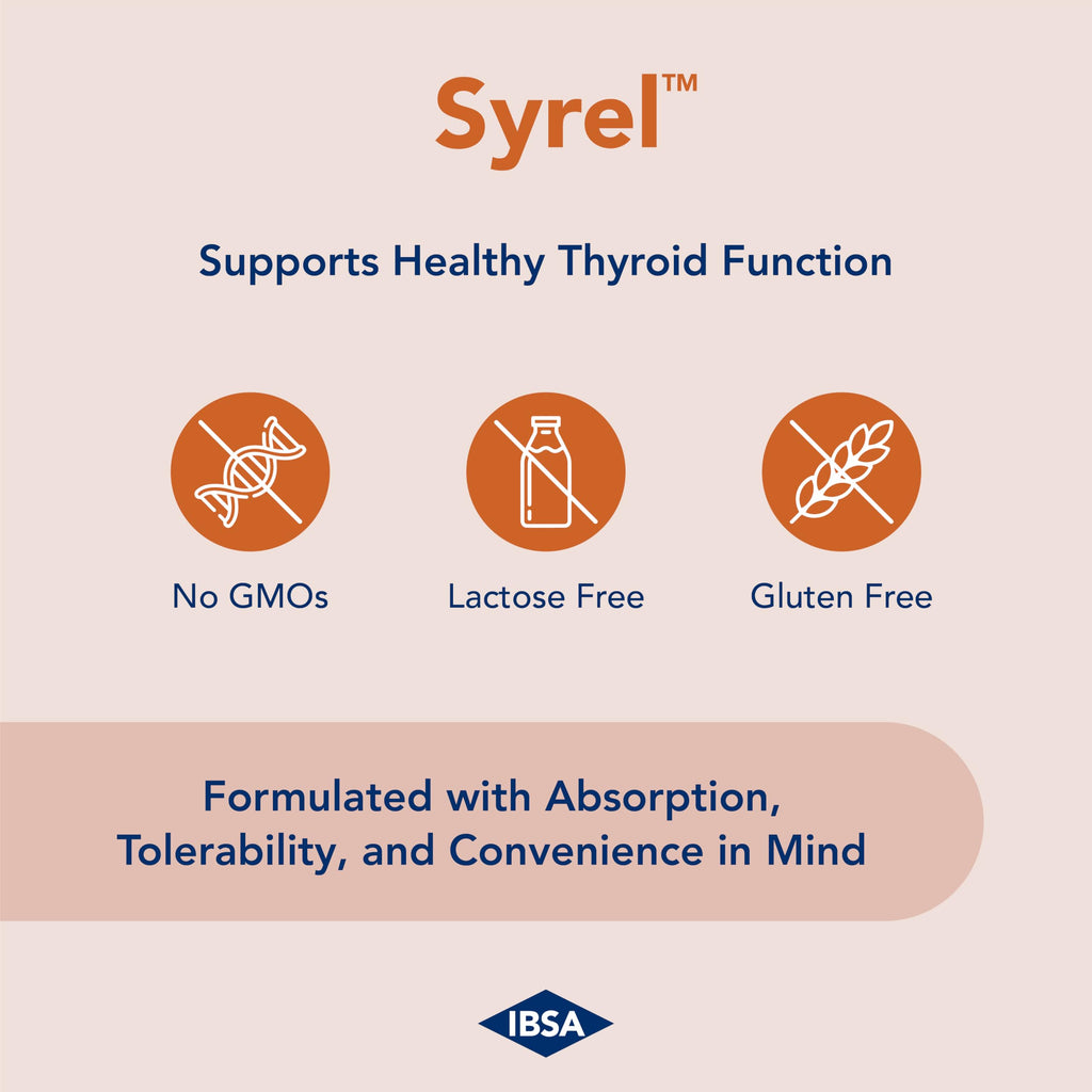 Syrel Thyroid Support Supplement – 100 mcg Selenium, 5 mg BioPerine | 30 Soft Gel Capsules