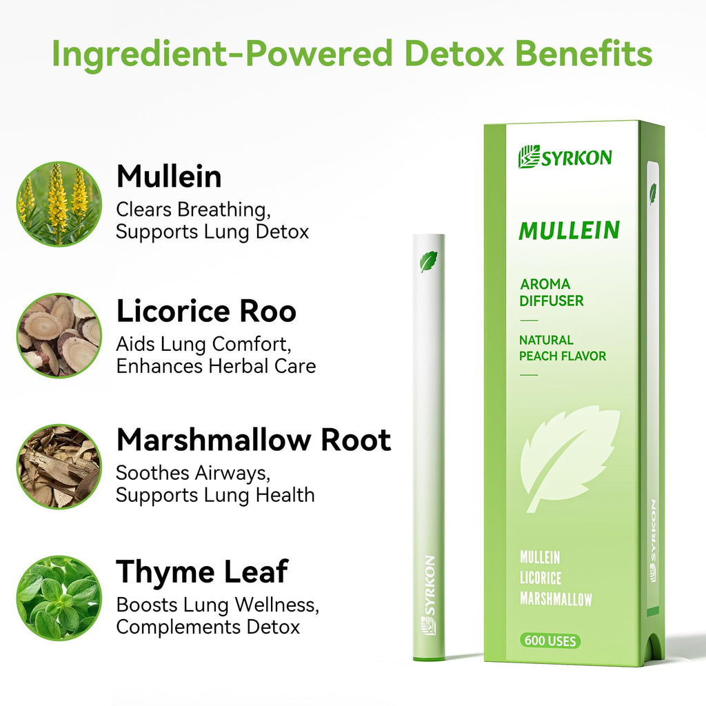 SYRKON Herbal Diffuser Pen – Lung Support, Throat Relief, Plant-Based | 600+ Uses