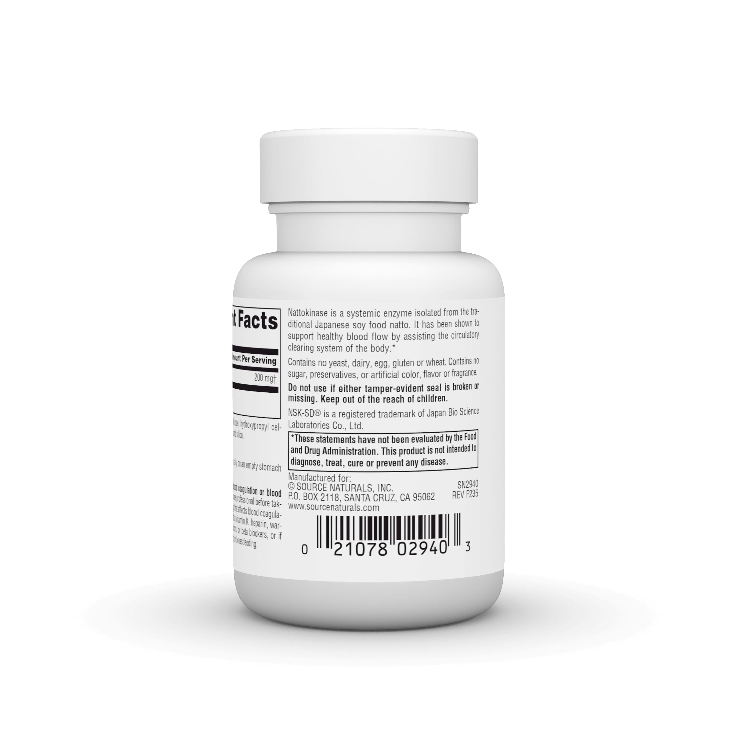 Source Naturals NSK-SD Nattokinase, 200 mg, 30 Vegetarian Capsules – Supports Healthy Circulation