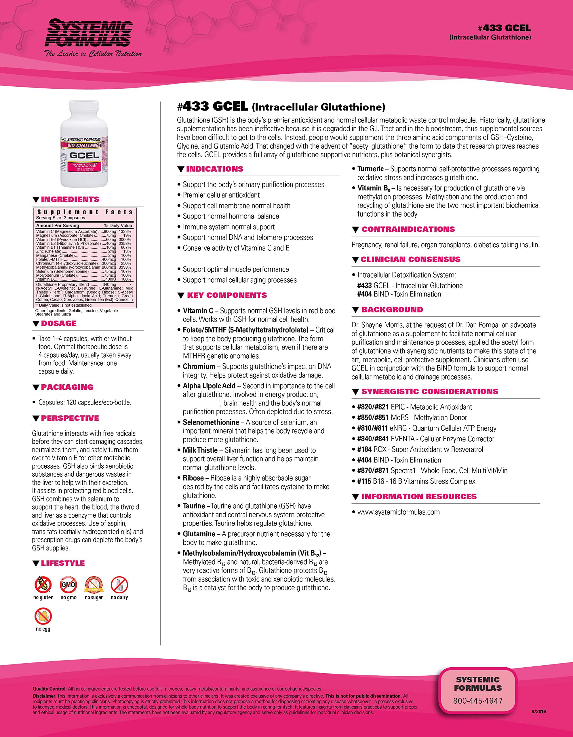 Systemic Formulas GCEL #433 – Master Antioxidant for Cellular Health