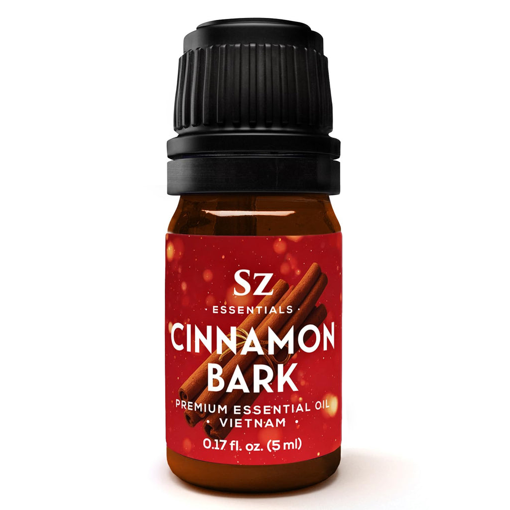 Sz Essentials Cinnamon Bark Essential Oil – 100% Pure & Undiluted (5mL) – Vietnamese Cinnamon, Therapeutic Grade for Aromatherapy