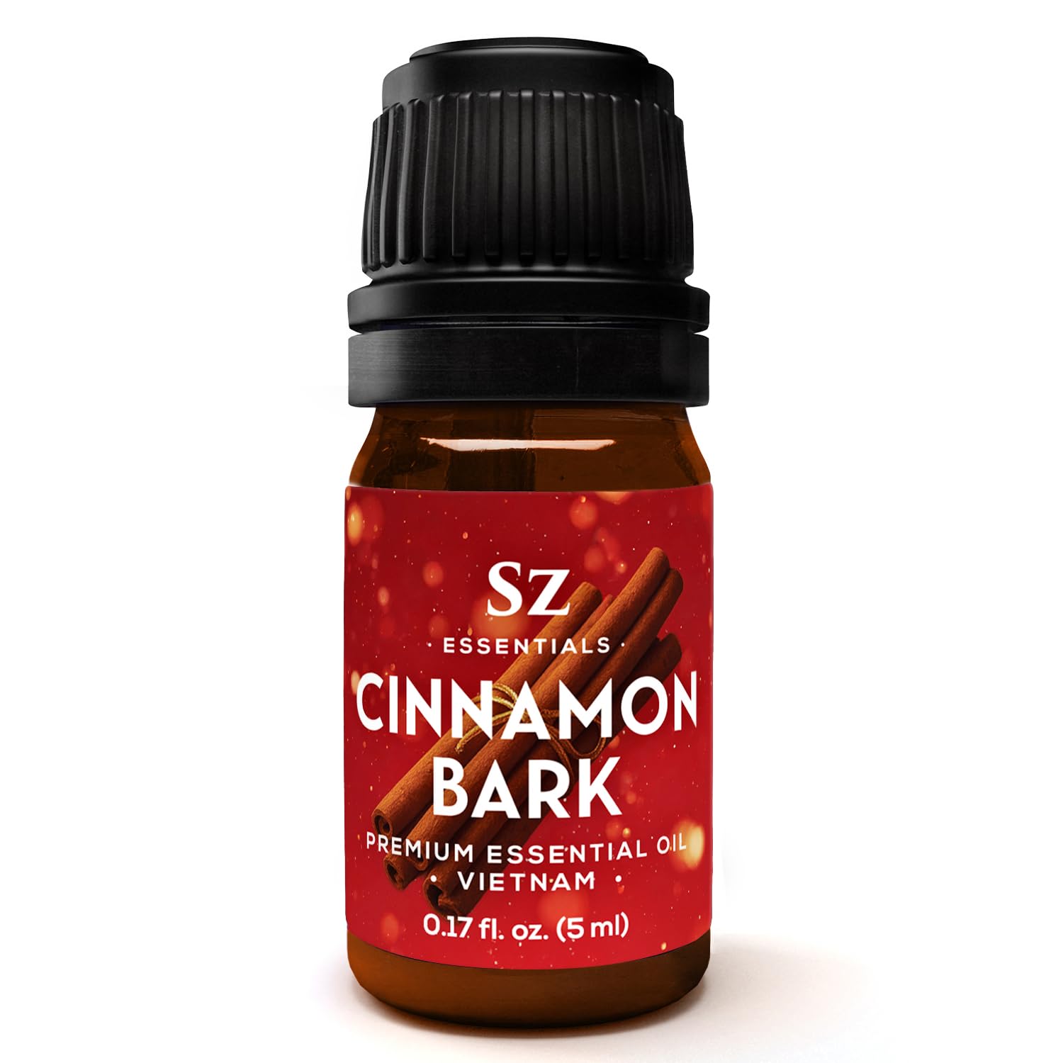 Sz Essentials Cinnamon Bark Essential Oil – 100% Pure & Undiluted (5mL) – Vietnamese Cinnamon, Therapeutic Grade for Aromatherapy