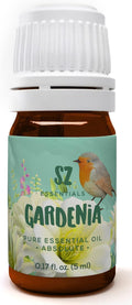 SZ Essentials Gardenia 100% Pure Essential Oil | Gardenia Jasminoides | Floral Sweet Scent • Therapeutic Grade & Vegan • 0.17oz (5ml)