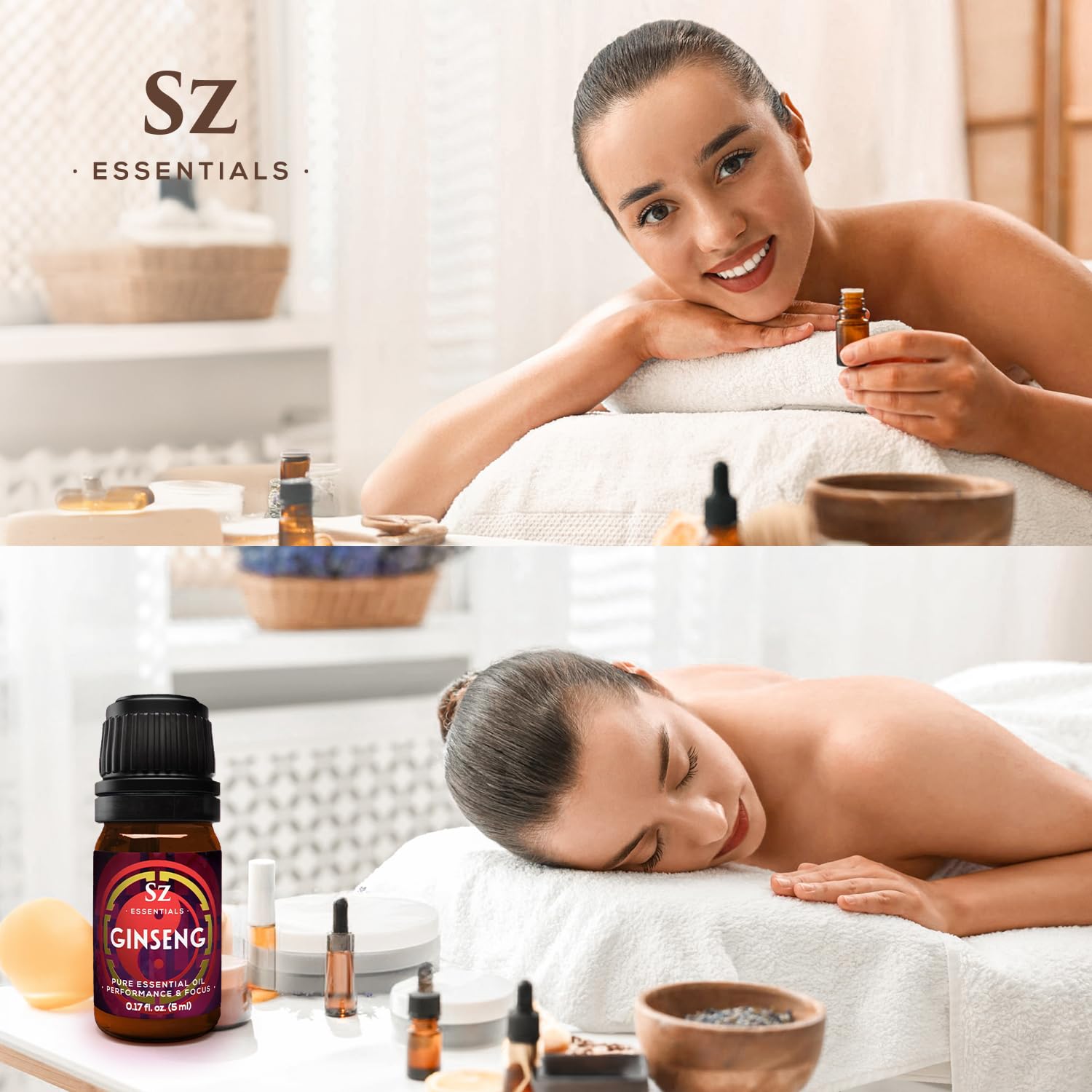 SZ Essentials Ginseng Essential Oil - 100% Pure Korean Red Panax (5ml) | Therapeutic Grade & Vegan
