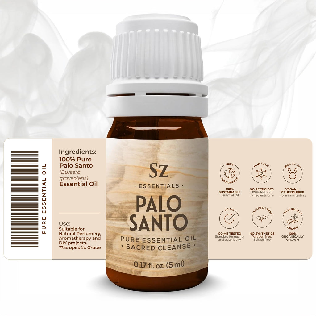Sz Essentials Palo Santo Essential Oil – 100% Pure & Ethically Sourced (Peru, 5 mL)