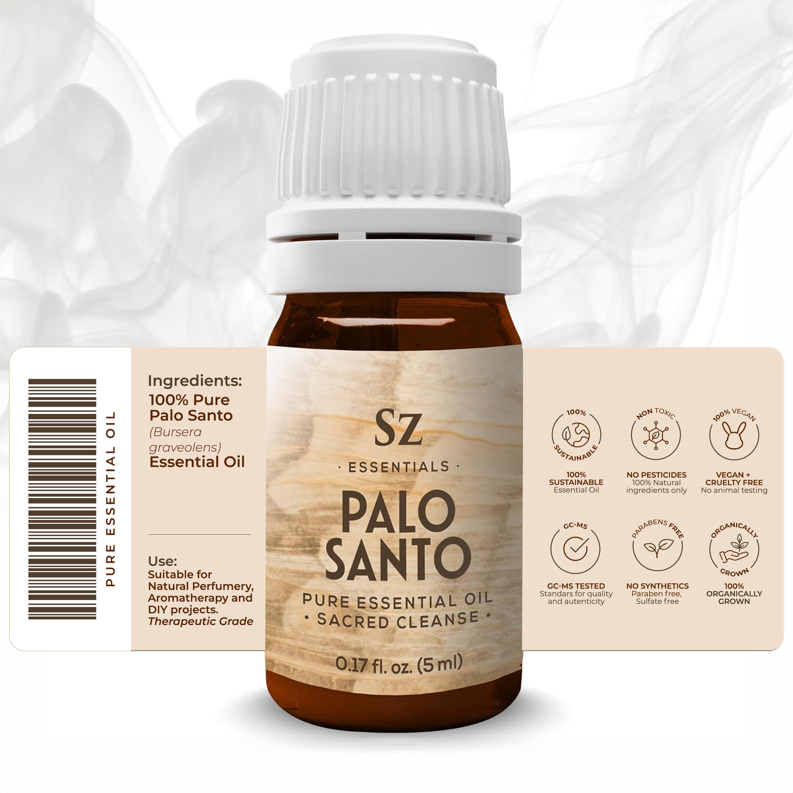 Sz Essentials Palo Santo Essential Oil – 100% Pure & Ethically Sourced (Peru, 5 mL)
