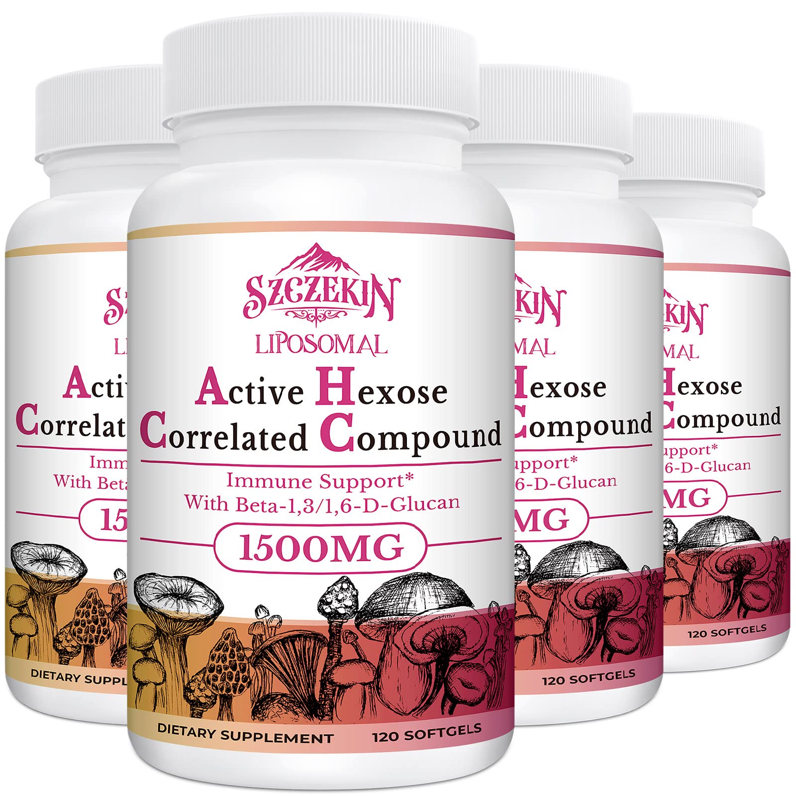 SZCZEKIN 1500mg Liposomal Active Hexose Correlated Compound – Immune Support & Liver Function (480 Soft Gels)