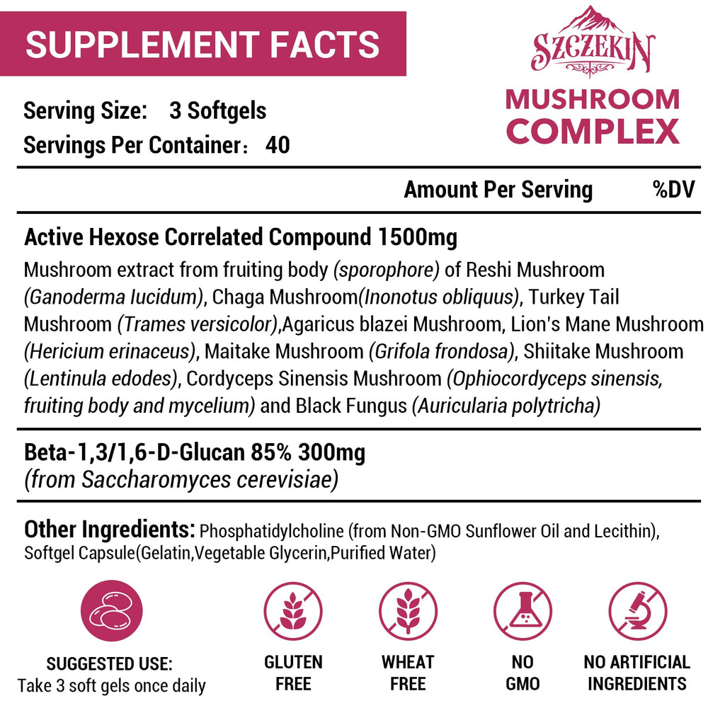 SZCZEKIN 1500mg Liposomal Active Hexose Correlated Compound – Immune Support & Liver Function (480 Soft Gels)