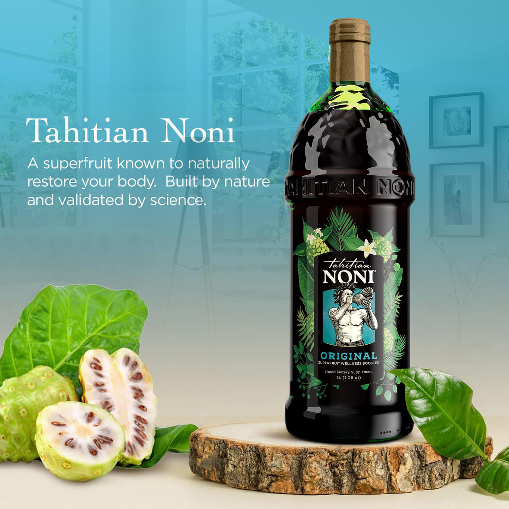 Tahitian Noni Juice by Morinda – Pure Noni with Blueberry & Grape Extracts – 4 Pack 1L Bottles