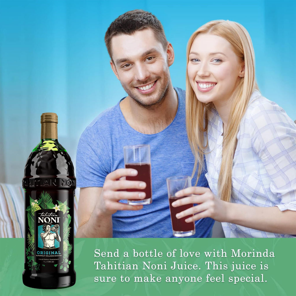 Tahitian Noni Juice by Morinda – Pure Noni with Blueberry & Grape Extracts – 4 Pack 1L Bottles