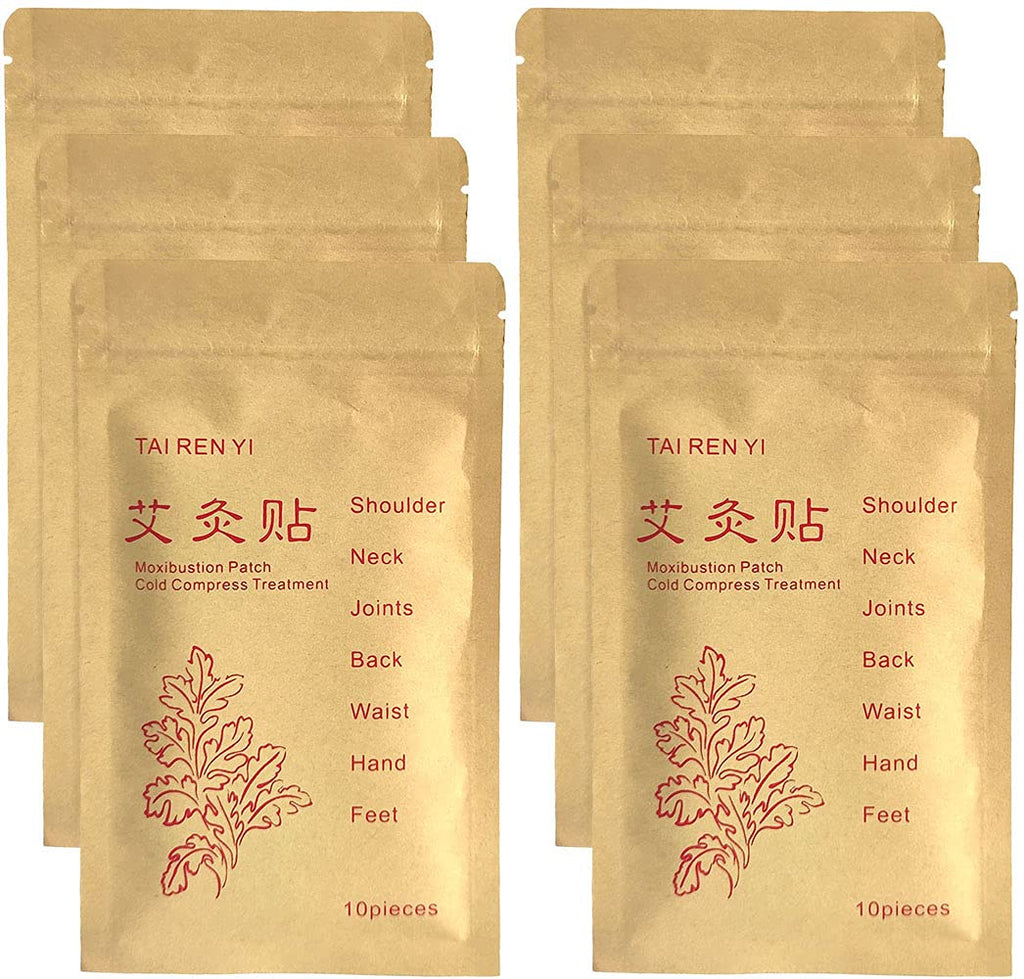 TAI REN YI 60pcs Moxibustion Patch | Self-Heating Moxa Sticker 7x10cm