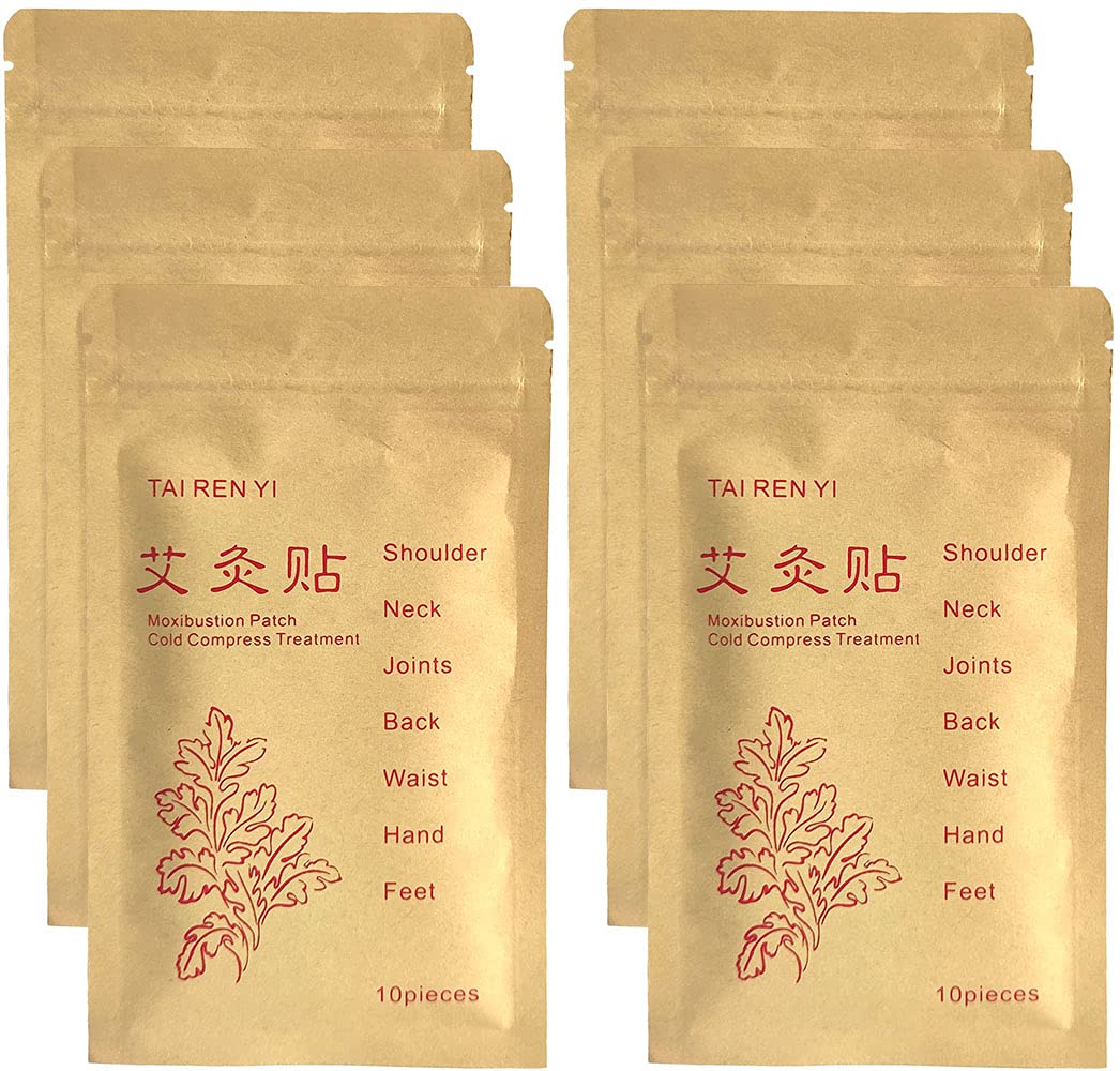 TAI REN YI 60pcs Moxibustion Patch | Self-Heating Moxa Sticker 7x10cm