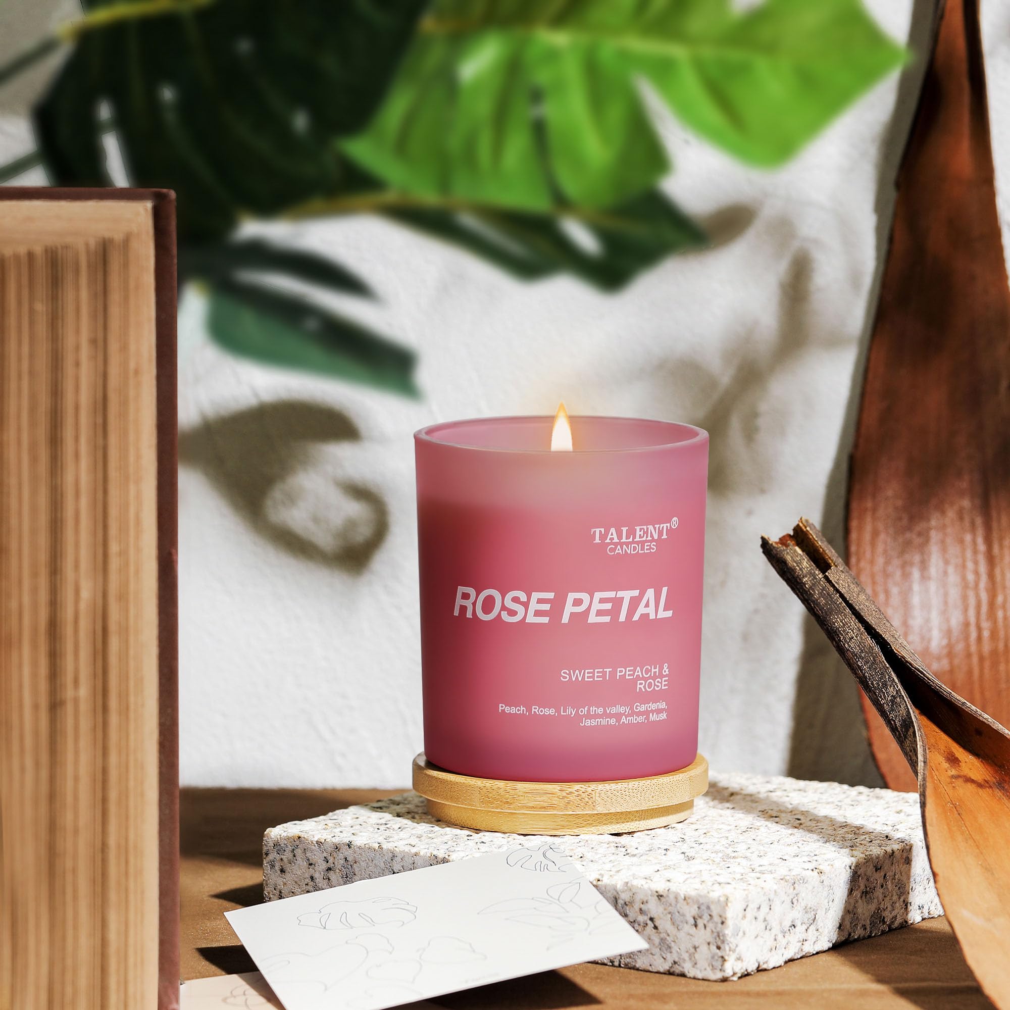 Talent Candles Sweet Peach & Rose – Natural Soy Jar Candle for Relaxation