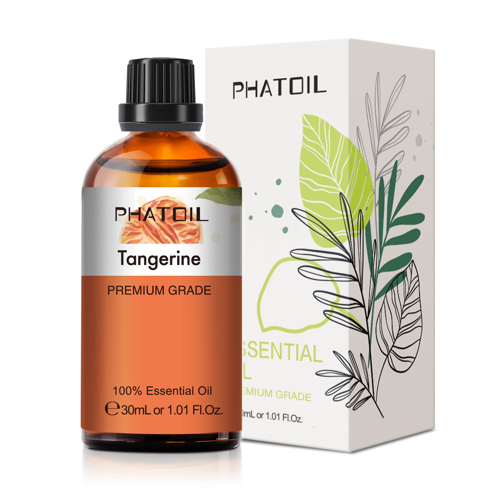 Tangerine Essential Oil 30ml – PHATOIL Pure Aromatherapy for Diffusers, DIY Soap, Candle, Bath Bombs