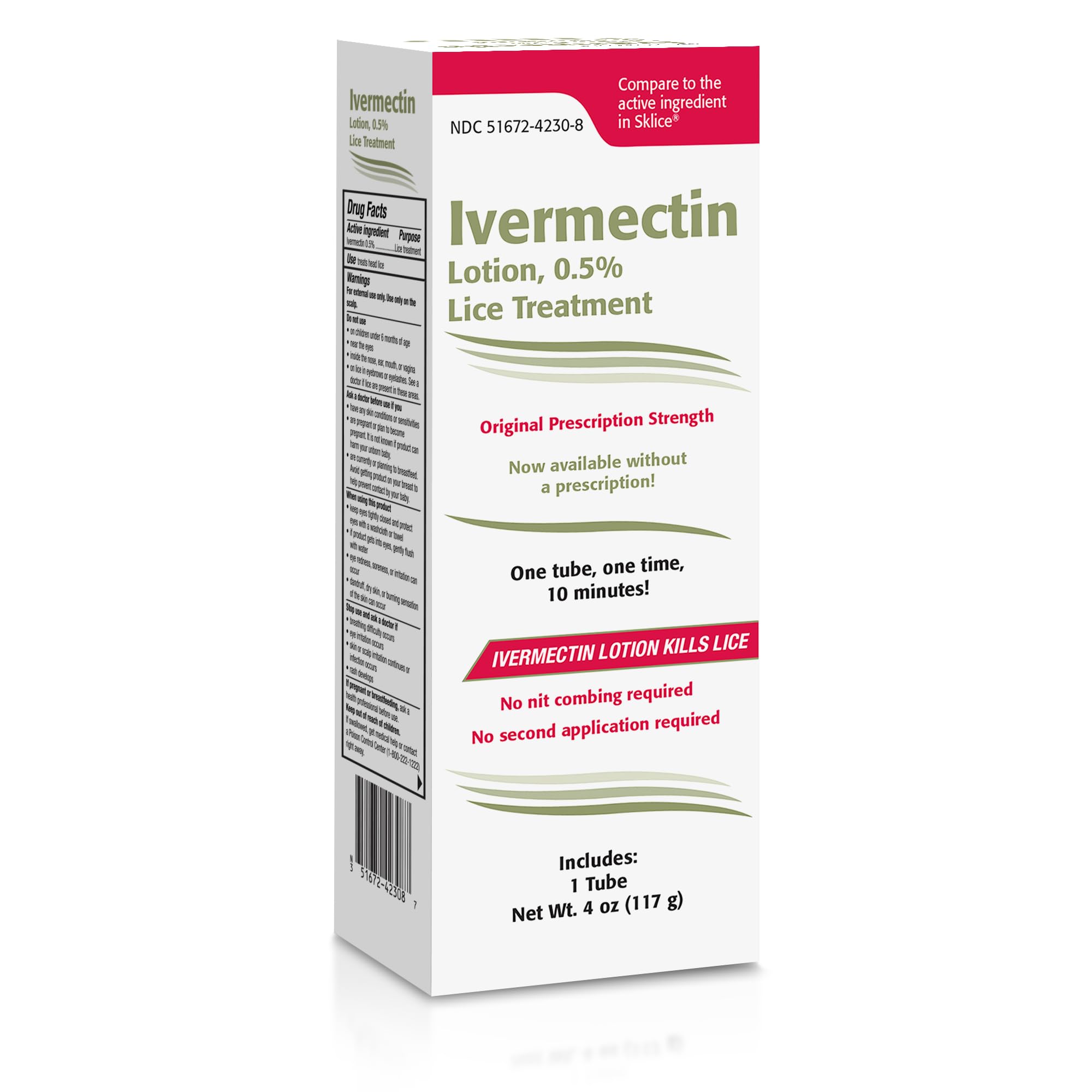 TARO Ivermectin Lotion 0.5% — One-Dose Lice Treatment for Adults (Kills Eggs & Nits, No Nit Combing)