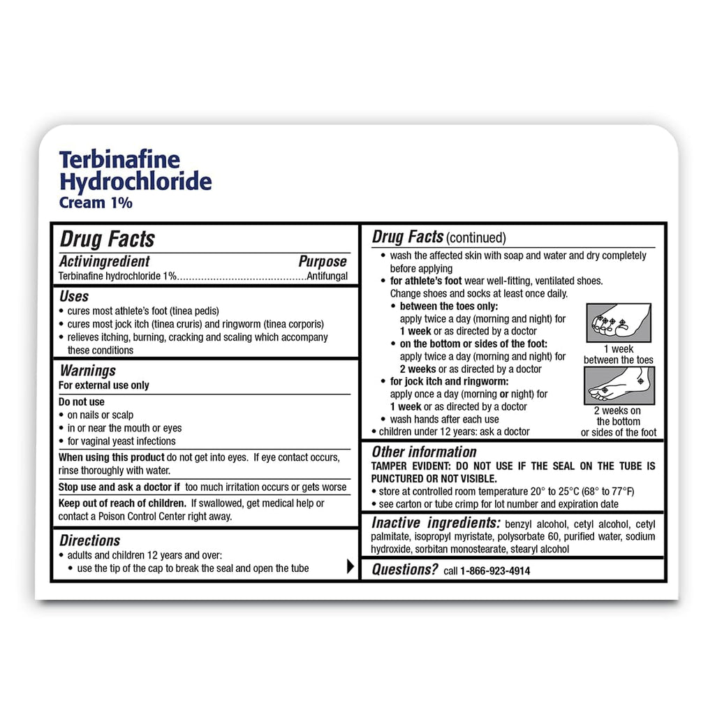 TARO Terbinafine 1% Anti-Fungal Cream – Athlete’s Foot Treatment (Pack of 2)