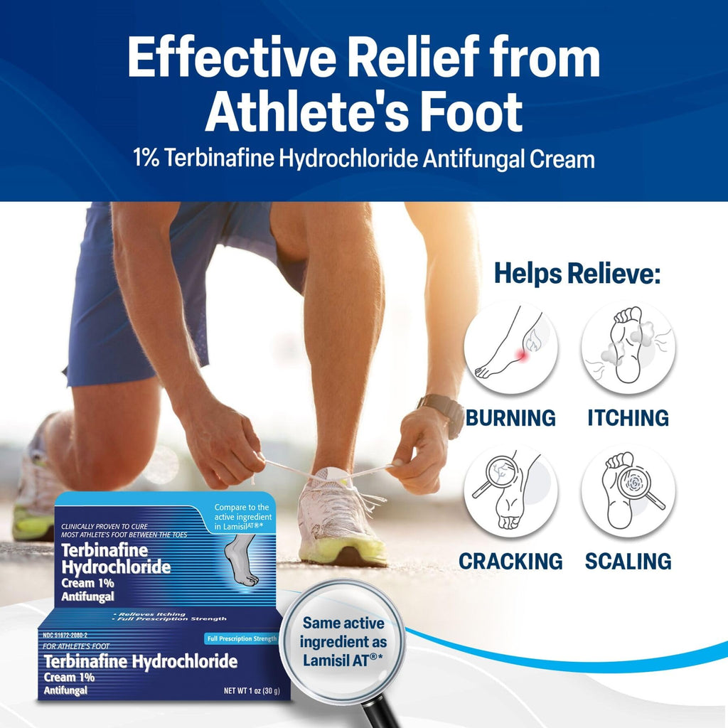 TARO Terbinafine 1% Cream – Fast Athlete’s Foot Relief, 5-Pack